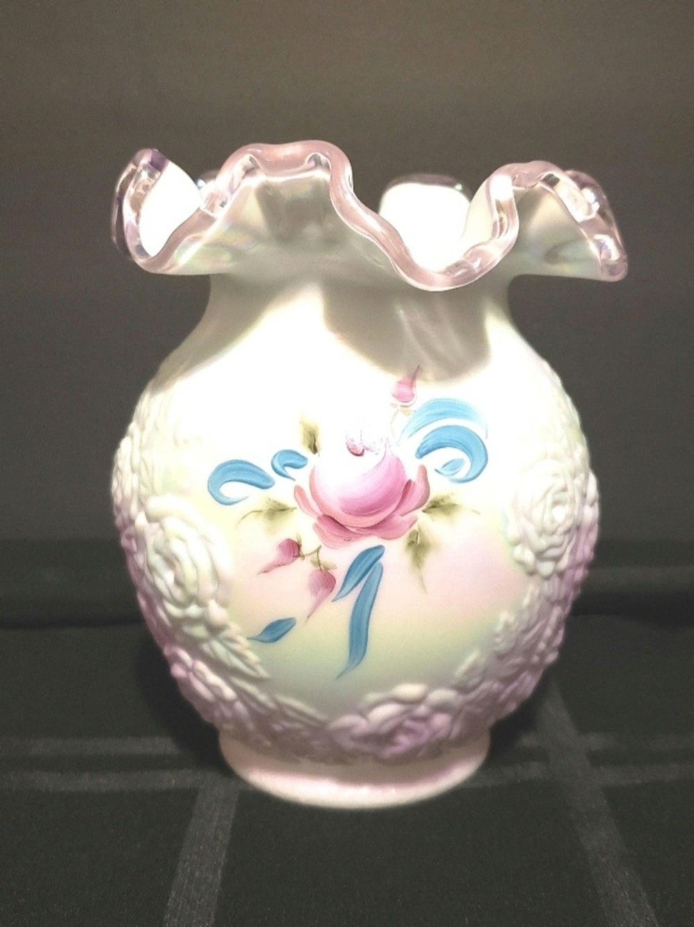 Fenton White Victorian  Vase